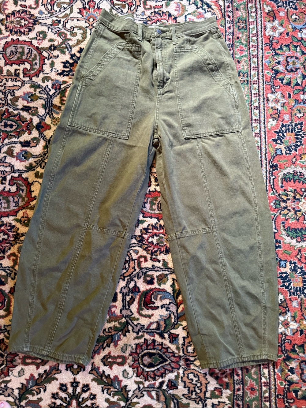 Universal Thread Olive Wide-Leg Utility Pants